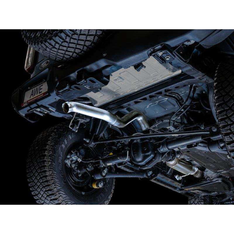 AWE Tuning 2021+ Ford Bronco 0FG Exhaust (No Tips) w/ Bash Guard-SR1 Performance