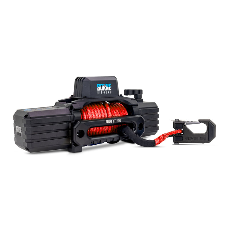 Borne Off-Road 12,000 lb Winch with Red Synthetic Rope - BNWN-12-SRD