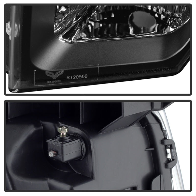 Xtune Ford F150 09-14 Projector Headlights Halogen Model Only LED Halo Black PRO-JH-FF15009-CFB-BK-SR1 Performance