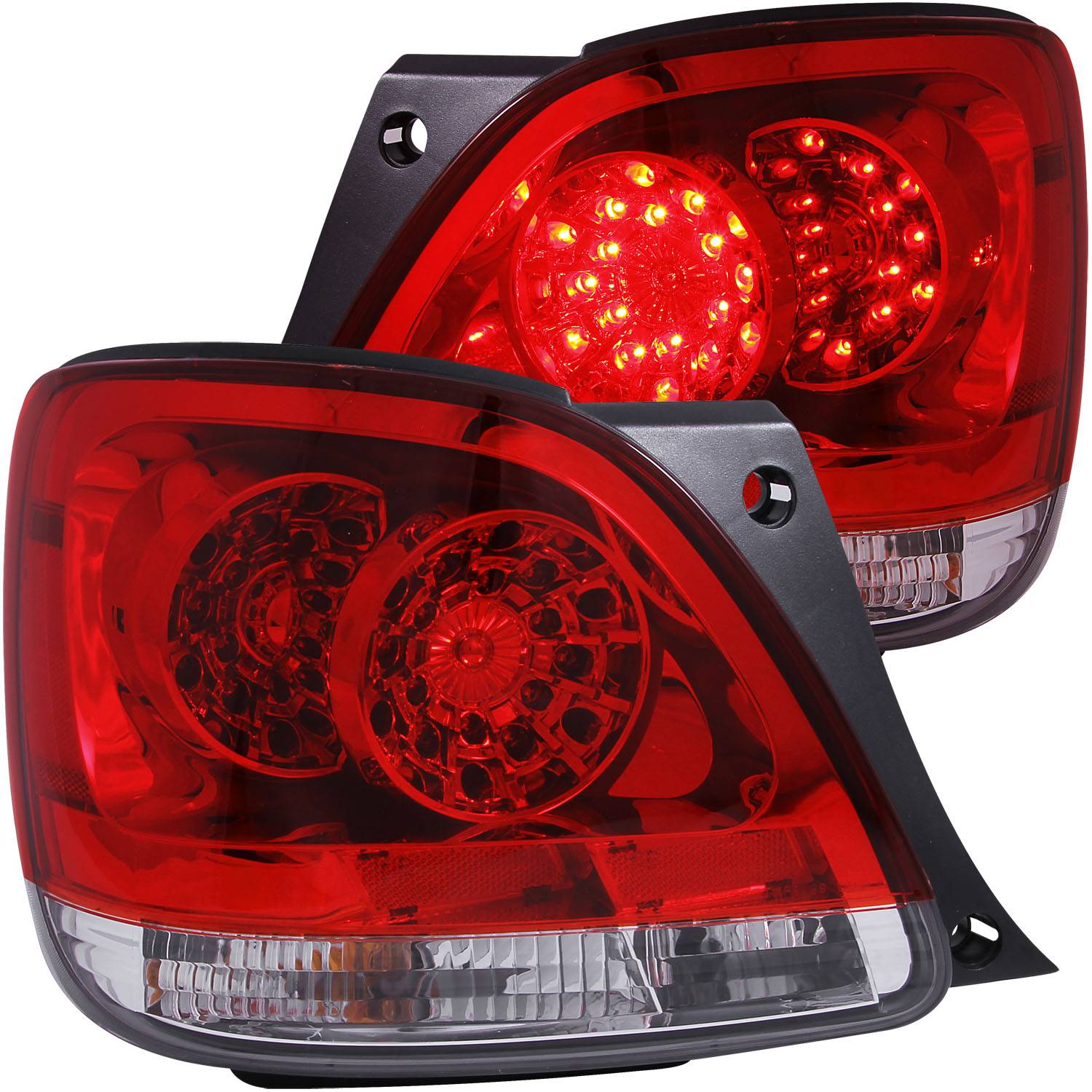 LEXUS GS300 98-05 / GS400 98-00 / GS430 01-05 LED TAIL LIGHTS CHROME RED/CLEAR LENS