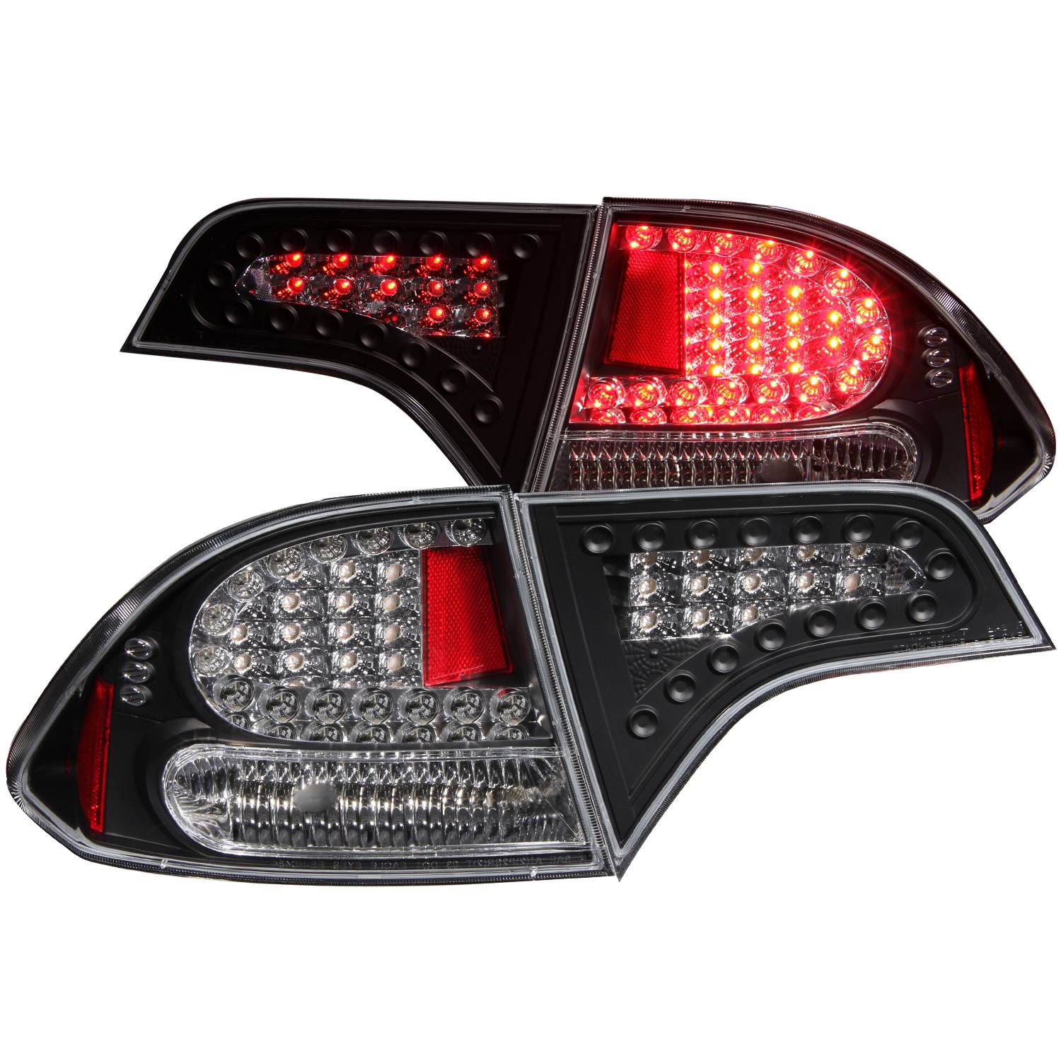 HONDA CIVIC 06-11 4DR LED TAIL LIGHTS BLACK 2PC