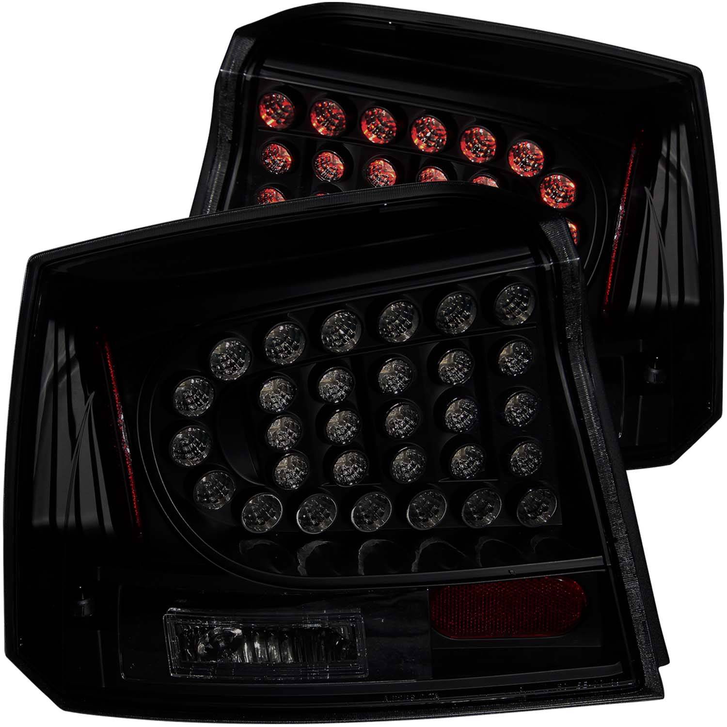 DODGE CHARGER 06-08 LED TAIL LIGHTS BLACK DARK SMOKE LENS