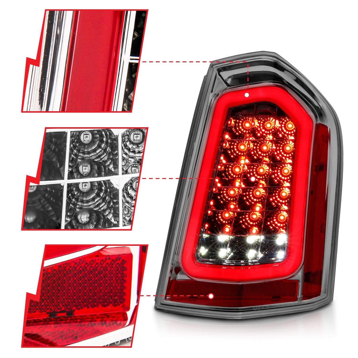 11-14 CHRYSLER 300 LED TAIL LIGHTS CHROME W/ SEQUENTIAL SIGNAL