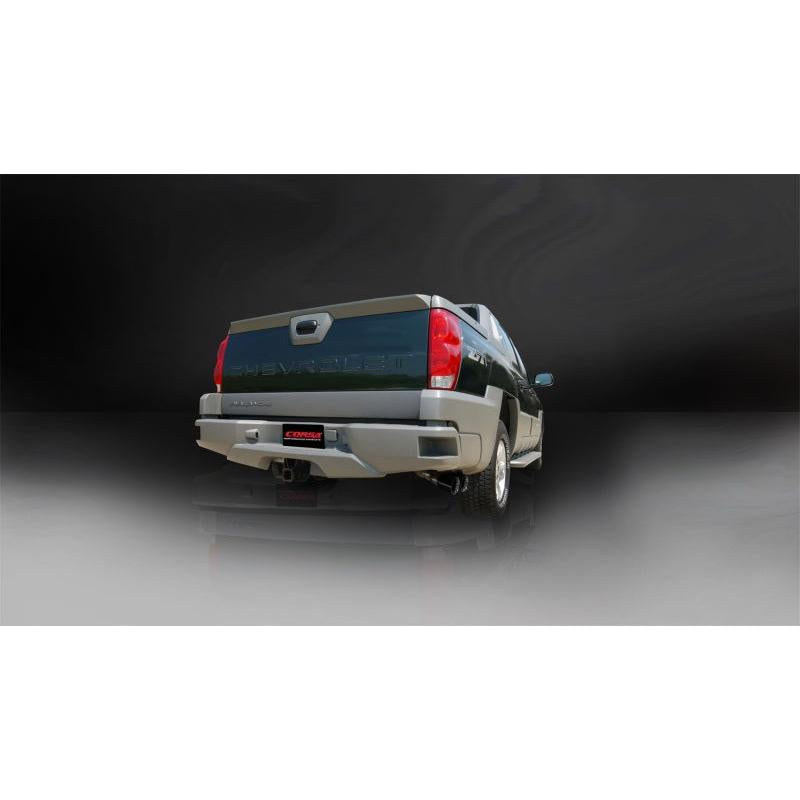 Corsa 2002-2006 Chevrolet Avalanche 5.3L V8 3in Sport Cat-Back Exhaust w/ twin 4in Black Tips-SR1 Performance