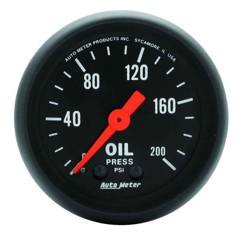Autometer Z Series 52mm 0-200 PSI Mechanical Oil Pressure Gauge-SR1 Performance