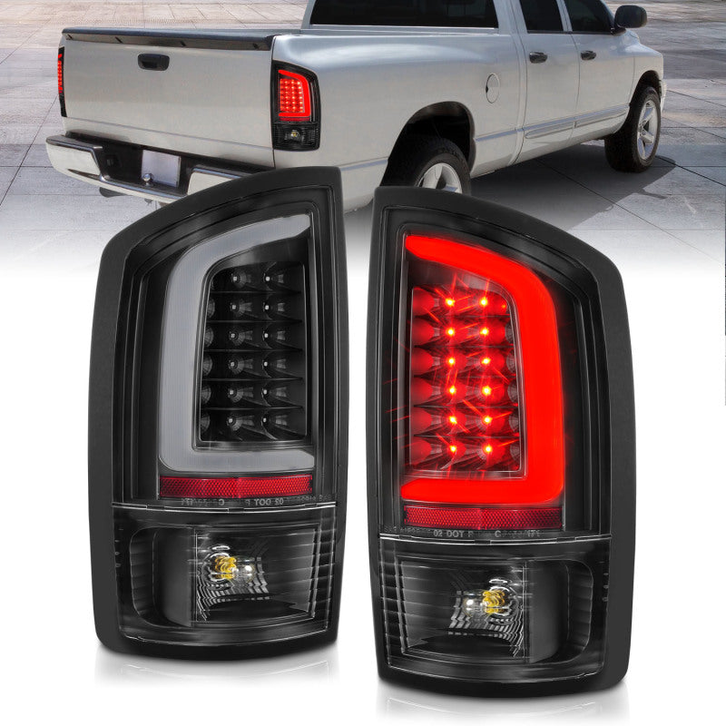 ANZO 2002-2006 Dodge Ram 1500 LED Tail Lights w/ Light Bar Black Housing Clear Lens-SR1 Performance