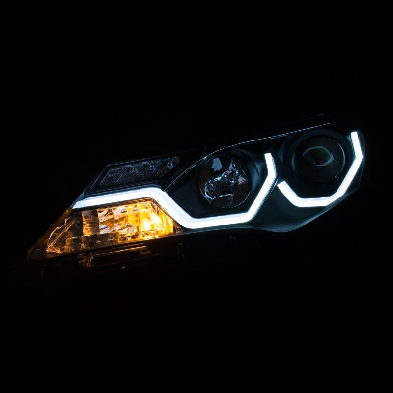 ANZO 2013-2015 Toyota Rav4 Projector Headlights w/ Plank Style Design Black-SR1 Performance