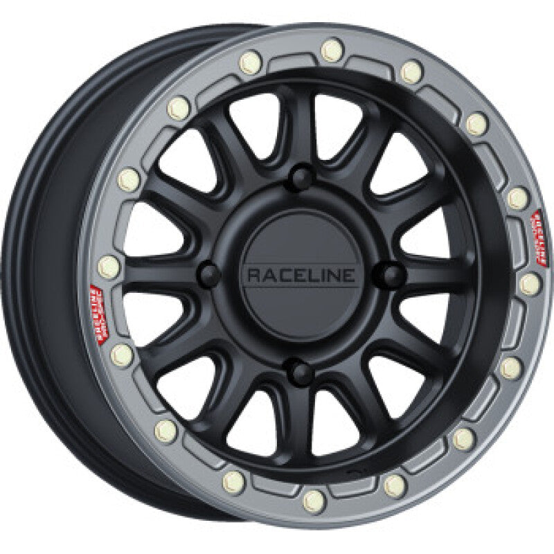 Raceline A14BG Alpha 15x7 PowerSports Beadlock Wheel with Black & Gunmetal Ring - 4x156 Bolt Pattern, 10mm Offset, 132.5mm Bore