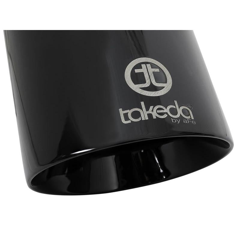aFe Takeda 409 SS Clamp-On Exhaust Tip 2.5in. Inlet / 4.5in. Outlet / 9in. L - Black-SR1 Performance