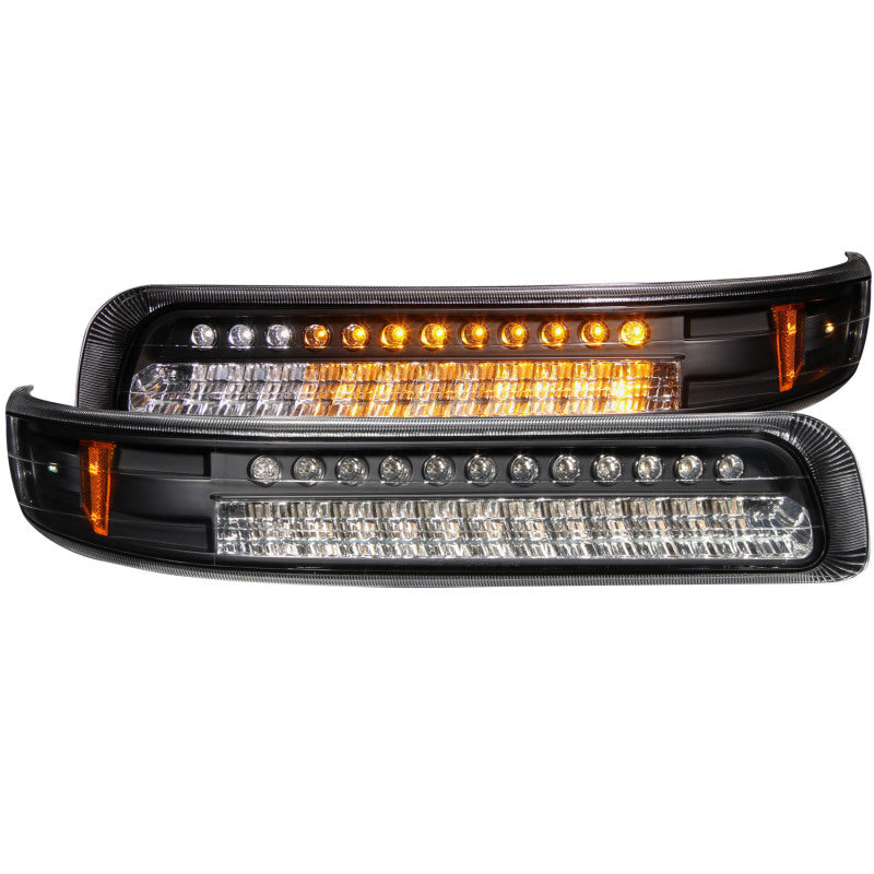 ANZO 1999-2002 Chevrolet Silverado 1500 LED Parking Lights Black w/ Amber Reflector-SR1 Performance