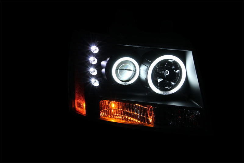 ANZO 2007-2013 Chevrolet Avalanche Projector Headlights w/ Halo Black (CCFL)-SR1 Performance