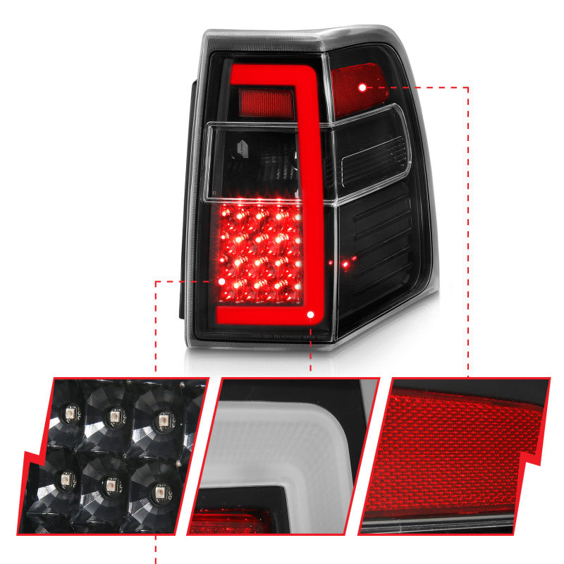 ANZO 07-17 Ford Expedition LED Taillights w/ Light Bar Black Housing Clear Lens-SR1 Performance