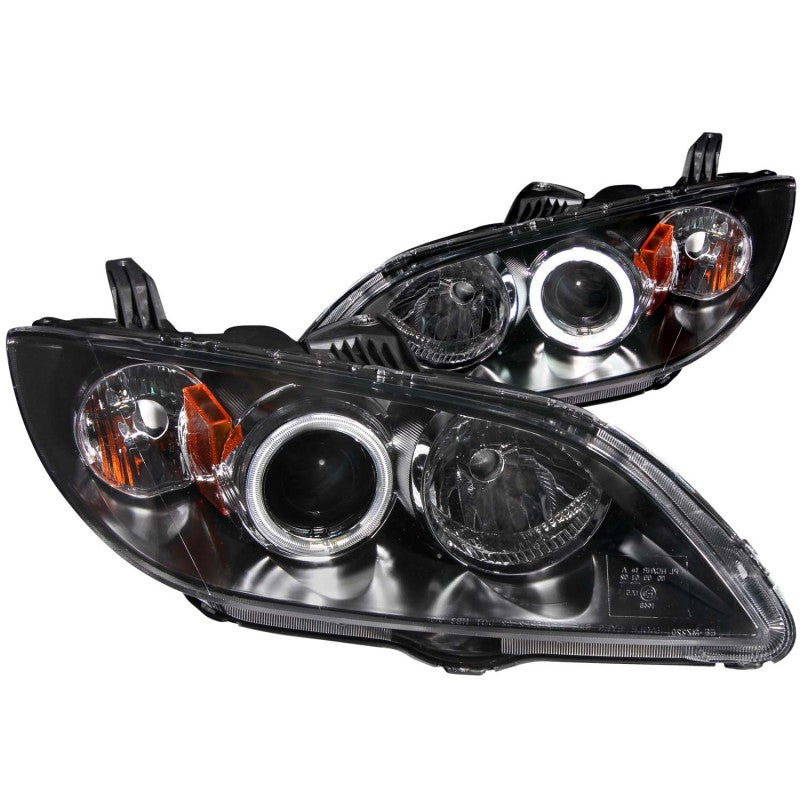 ANZO 2004-2008 Mazda 3 Projector Headlights w/ Halo Black (CCFL)-SR1 Performance