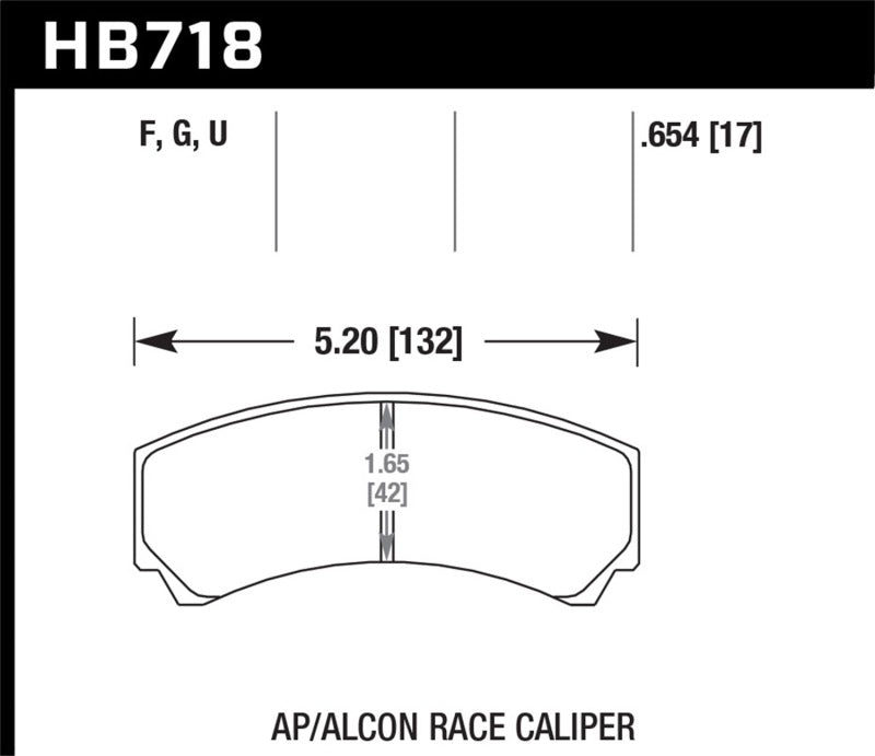 Hawk DTC-60 AP Racing/Alcon HB110 w/42mm Rad Depth Racing Brake Pads-SR1 Performance