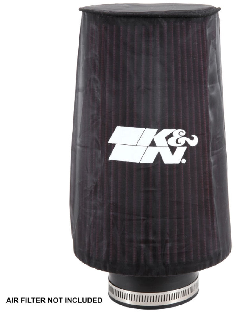 K&N Universal Round Tapered Filter Wrap - Black - 6in Base ID x 4.625in Top ID x 9in Height-SR1 Performance
