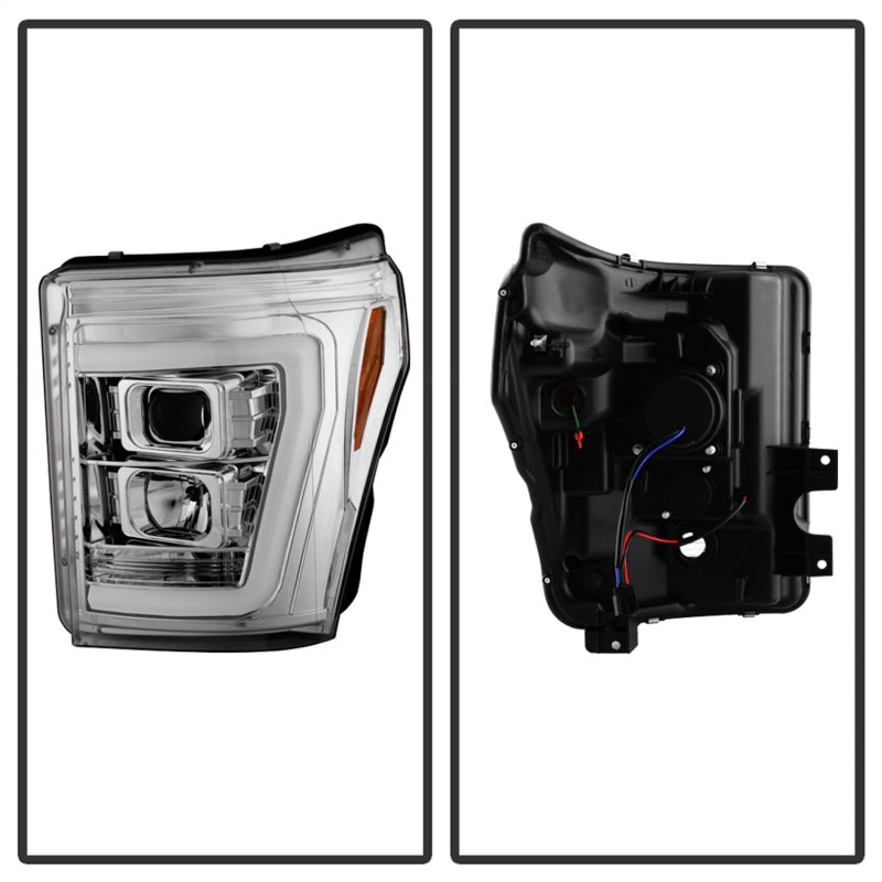 Spyder 11-16 Ford F-250/F-350 V2 Projector Headlights - Light Bar DRL - Chrome PRO-YD-FS11V2-LB-C-SR1 Performance
