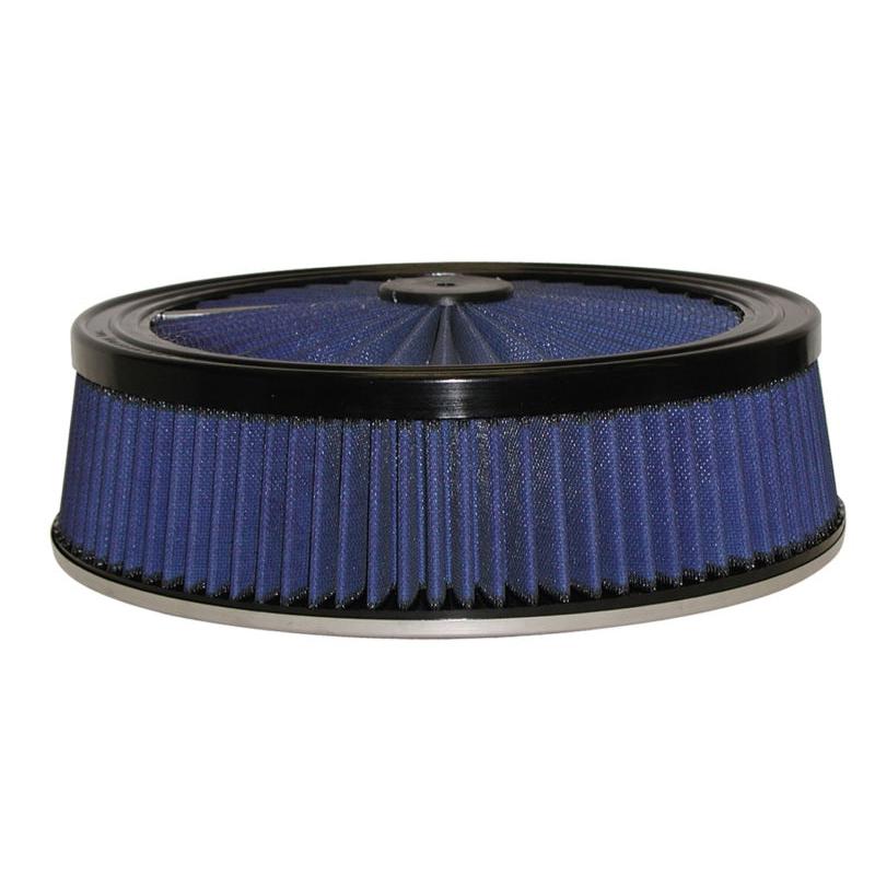 aFe MagnumFLOW Air Filters Round Racing P5R A/F TOP Racer 14D x 4H (Blk/Blue)-SR1 Performance