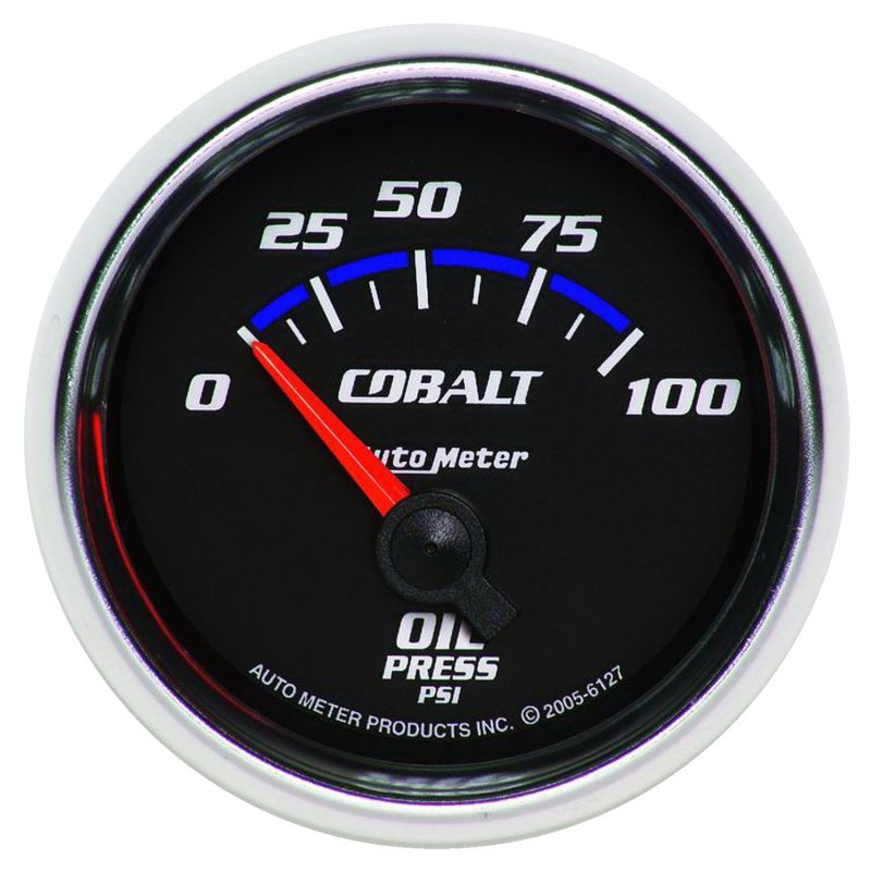 Autometer Cobalt 52mm 100 PSI Short Sweep Electric Oil Pressure Gauge-SR1 Performance