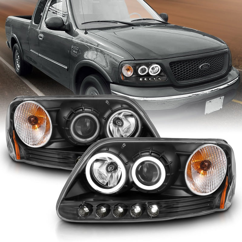 ANZO 1997-2003 Ford F-150 Projector Headlights w/ Halo Black (CCFL)-SR1 Performance