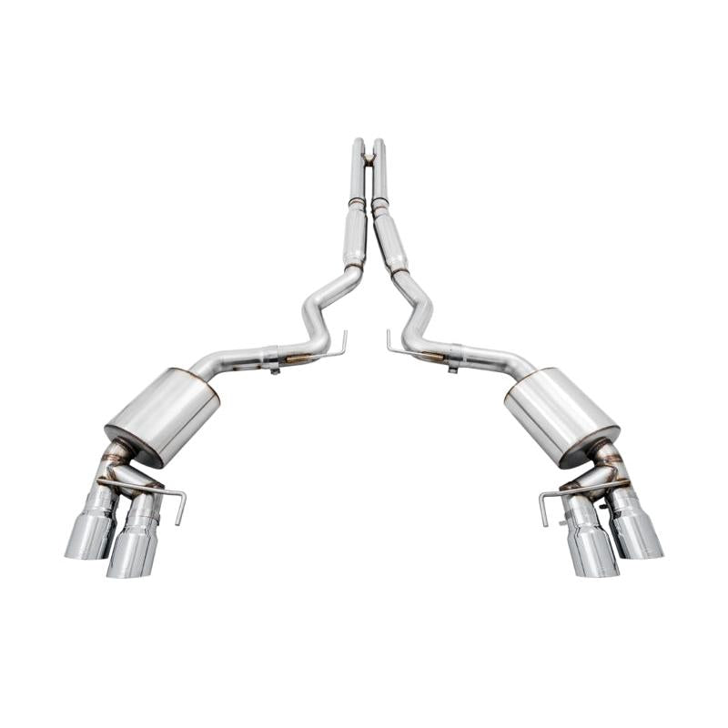 AWE Tuning 2018+ Ford Mustang GT (S550) Cat-back Exhaust - Touring Edition (Quad Chrome Silver Tips)-SR1 Performance