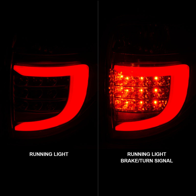 ANZO 2004-2007 Dodge Grand Caravan LED Tail Lights w/ Light Bar Chrome Housing Clear Lens-SR1 Performance