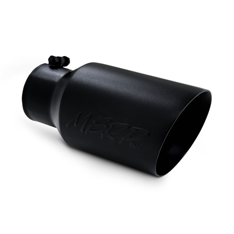 MBRP Universal Tip 6 O.D. Dual Wall Angled 4 inlet 12 length - Black Finish-SR1 Performance