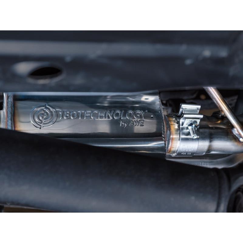 AWE 16-22 Toyota Tacoma 0FG Catback Exhaust w/ BashGuard - Dual Diamond Black Tips-SR1 Performance