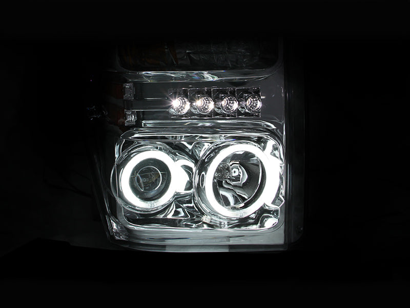 ANZO 2008-2010 Ford F-250 Projector Headlights w/ Halo Chrome (CCFL)-SR1 Performance