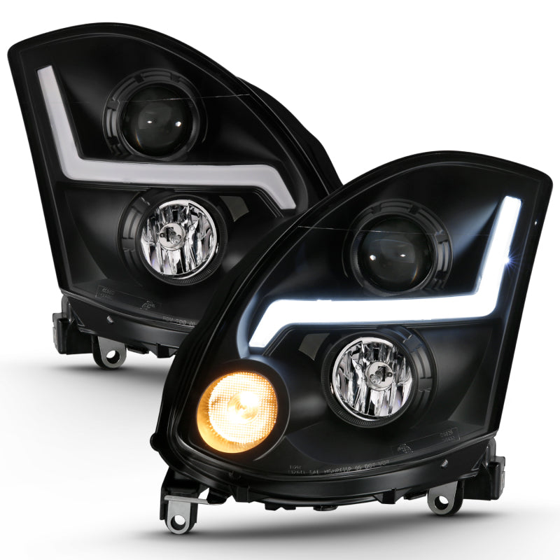 ANZO 2003-2007 Infiniti G35 Projector Headlight Plank Style Black (HID Compatible, No HID Kit )-SR1 Performance