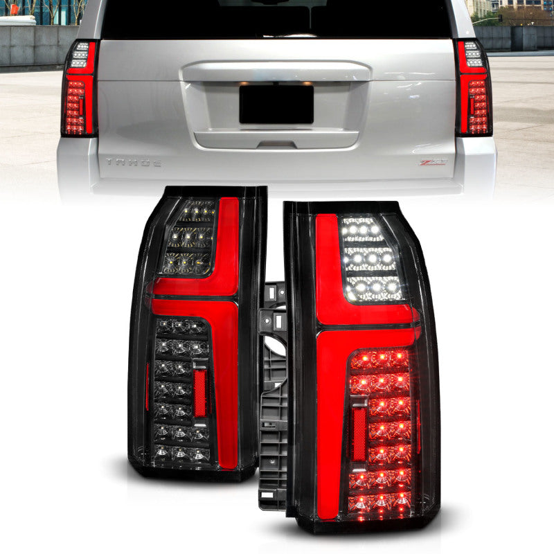 ANZO 15-20 Chevrolet Tahoe Sequential LED Tube Taillights Black-SR1 Performance