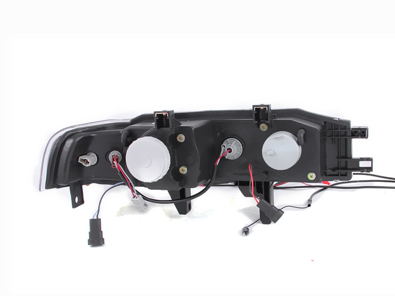 ANZO 1990-1993 Honda Accord Projector Headlights w/ Halo Black 1pc-SR1 Performance