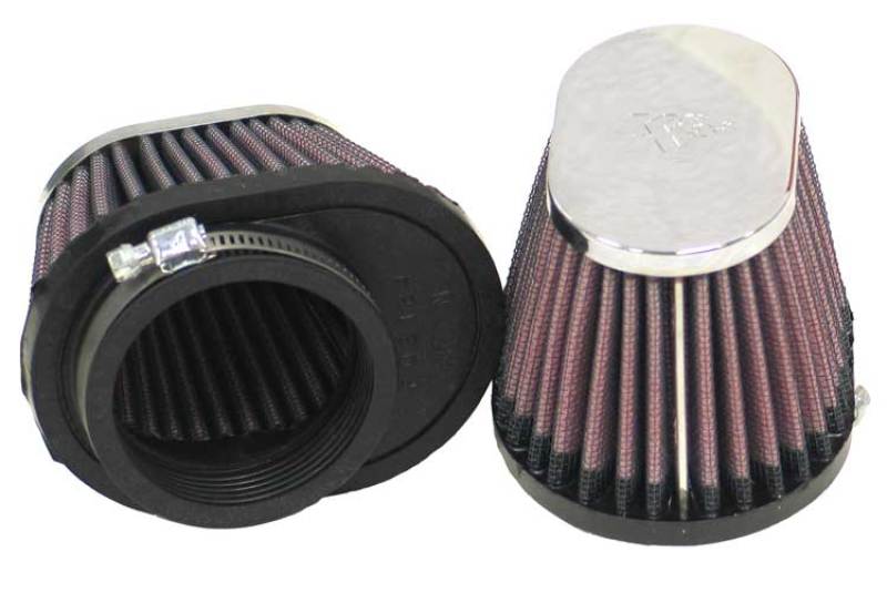 K&N Universal Chrome Filter 2 1/8in FLG / 4in x 3in Bottom / 2in Top / 2 3/4in Height (2 Per Box)-SR1 Performance