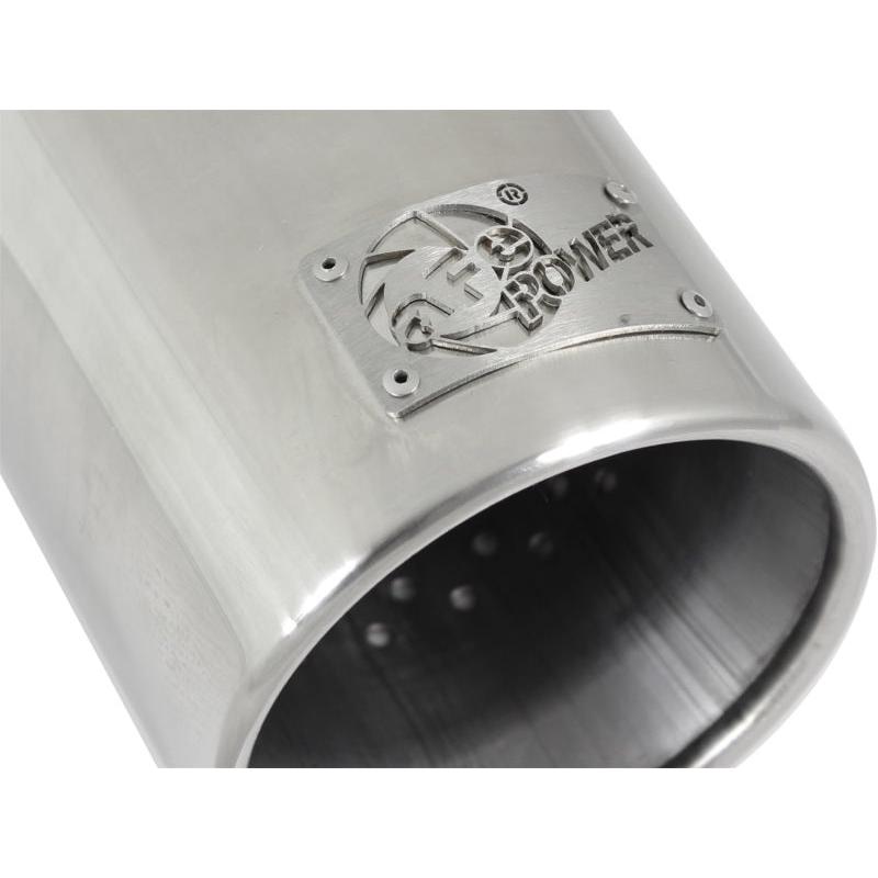 aFe MACH Force-XP 304 SS Sing Wall Pol Exh Tip Univ Exit 3in Inlet x 4in Outlet x 12in L - Clamp On-SR1 Performance