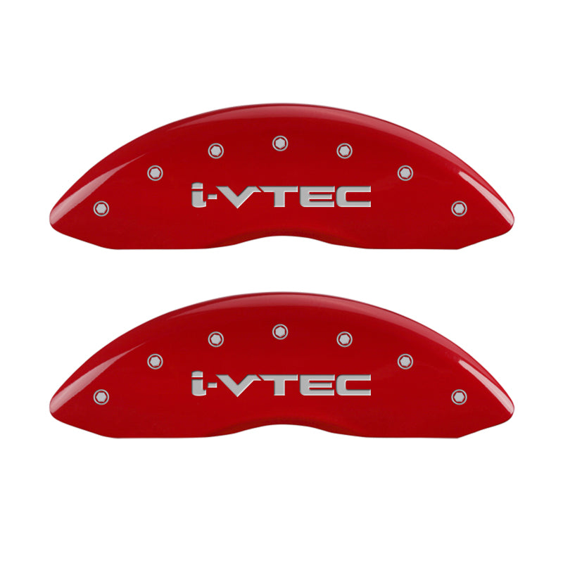 MGP 4 Caliper Covers Engraved Front & Rear i-Vtec Red finish silver-SR1 Performance