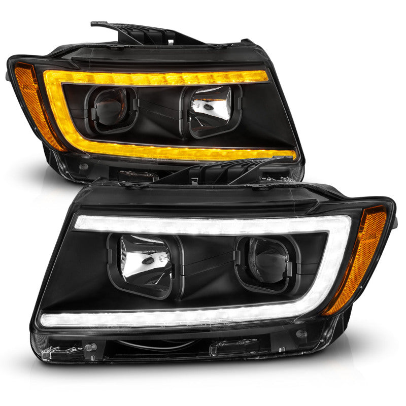 ANZO 11-13 Jeep Grand Cherokee (Factory Halogen Only) Projector Headlights w/Light Bar Swtchbk Black-SR1 Performance