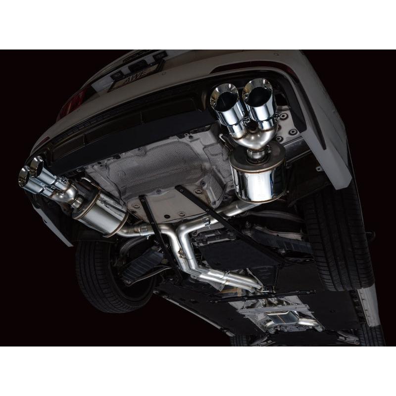 AWE Tuning 19-23 Audi C8 S6/S7 2.9T V6 AWD Touring Edition Exhaust - Chrome Silver Tips-SR1 Performance