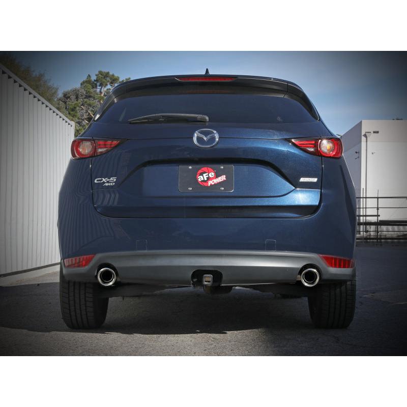 aFe Takeda 17-21 Mazda CX-5 2.5L (t) 2.5in. SS Axle-Back Exhaust System w/Polished Tips-SR1 Performance