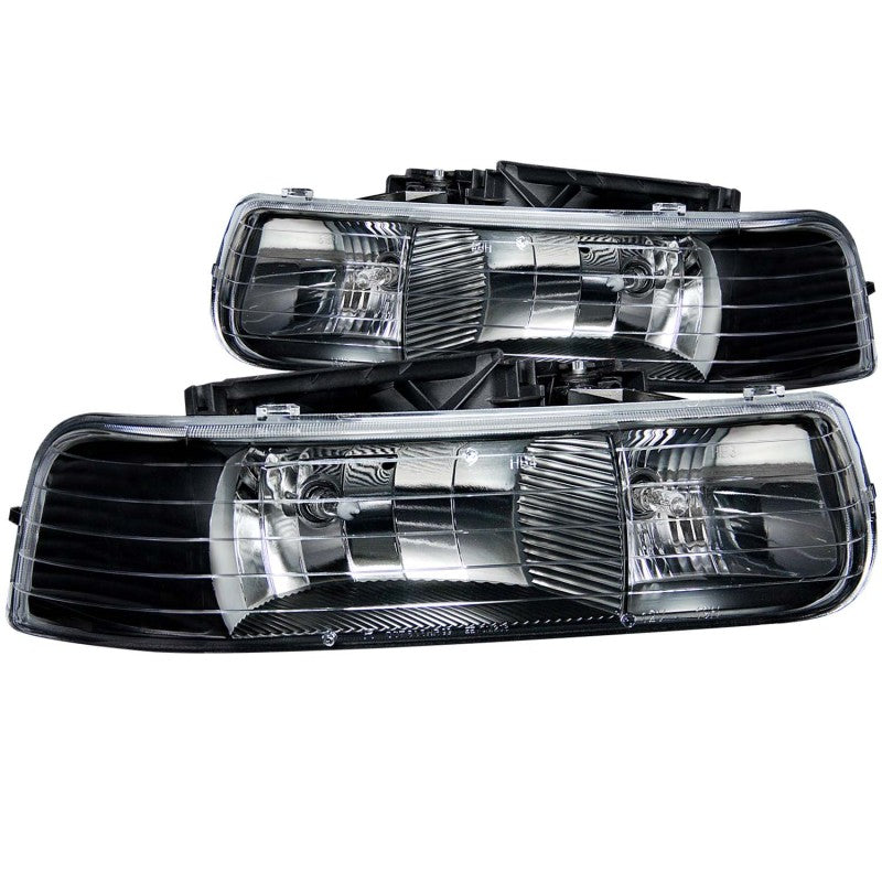 ANZO 1999-2002 Chevrolet Silverado 1500 Crystal Headlights Black-SR1 Performance
