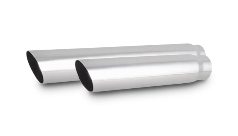 Vibrant 3.5in Round SS Truck/SUV Exhaust Tip (Single Wall Angle Cut) - 2.5in inlet 20in long