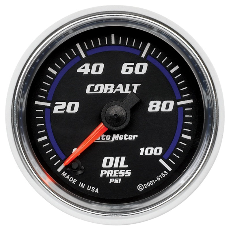 Autometer Cobalt 52mm 100 PSI Electric Oil Pressure Gauge-SR1 Performance