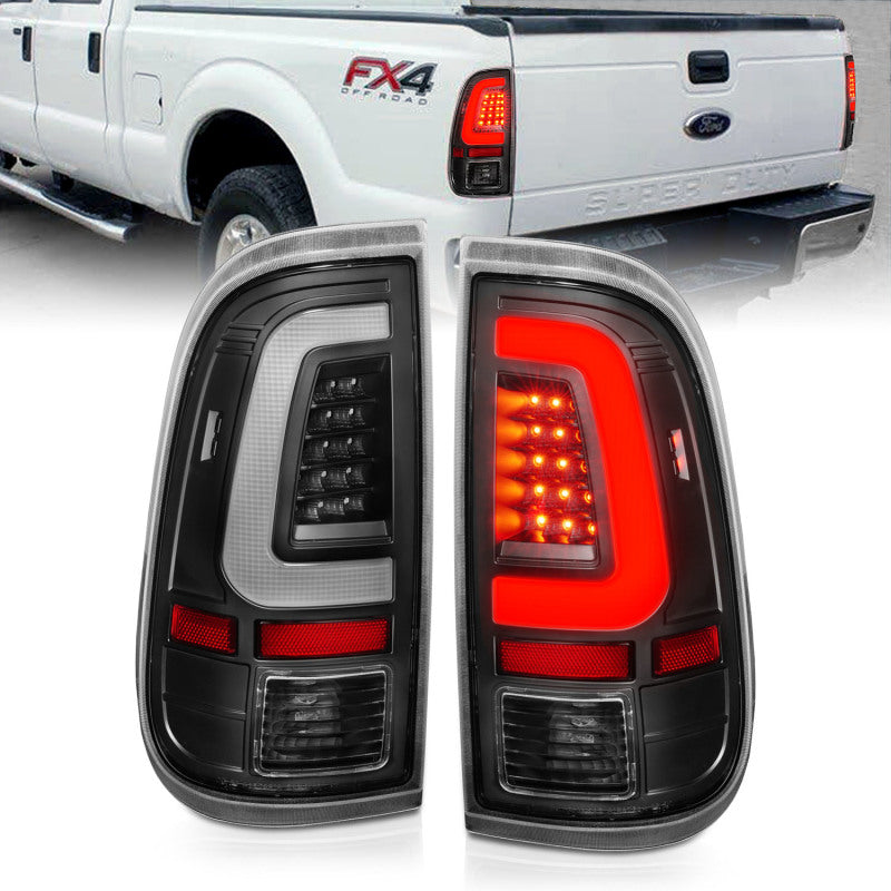 ANZO 2008-2016 Ford F-250 LED Taillights Black Housing Clear Lens (Pair)-SR1 Performance