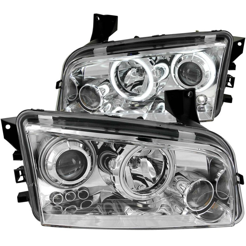 ANZO 2006-2010 Dodge Charger Projector Headlights w/ Halo Chrome (CCFL)-SR1 Performance