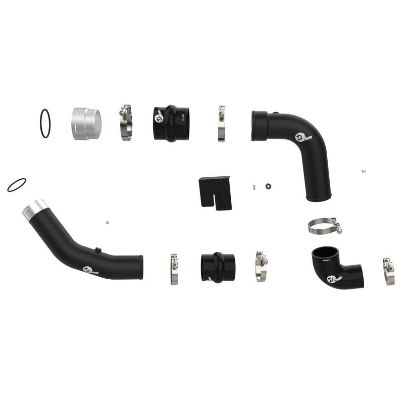 aFe 23-24 Ford Diesel Trucks V8-6.7L (td) BladeRunner Aluminum Hot and Cold Charge Pipe Kit - Black-SR1 Performance