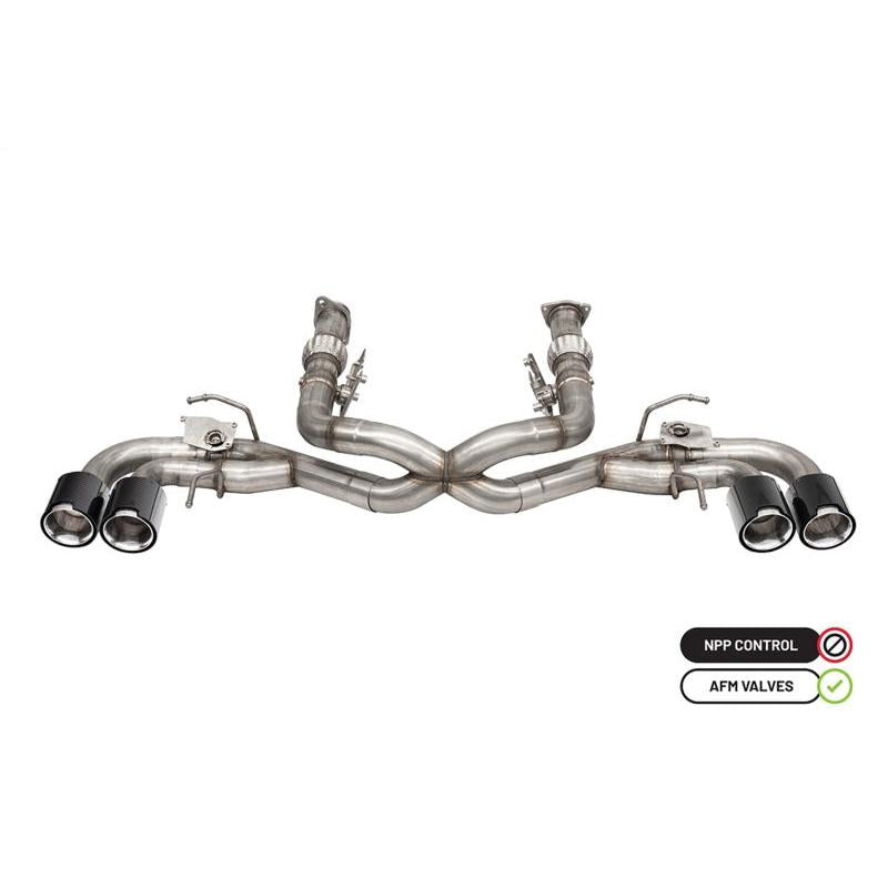 Corsa 2020-2024 Chevrolet Corvette C8 RWD 3in Delete 4 Valve Cat-Back w/NPP w/4.5in CF PolishedTips-SR1 Performance