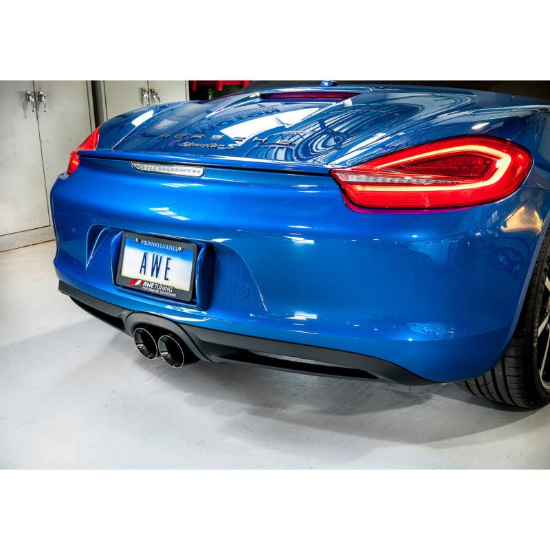 AWE Tuning Porsche 981 Performance Exhaust System - w/Diamond Black Tips-SR1 Performance