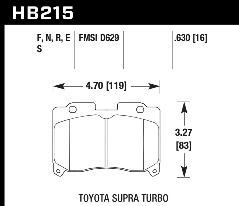 Hawk 93-98 Toyota Supra TT HPS Street Front Brake Pads-SR1 Performance