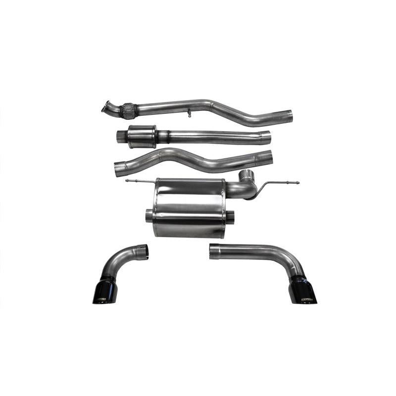 Corsa 2012-2017 BMW 335i Sedan RWD F30 3in Black Touring Dual Rear Single 3.5in Tip Cat-Back Exhaust-SR1 Performance