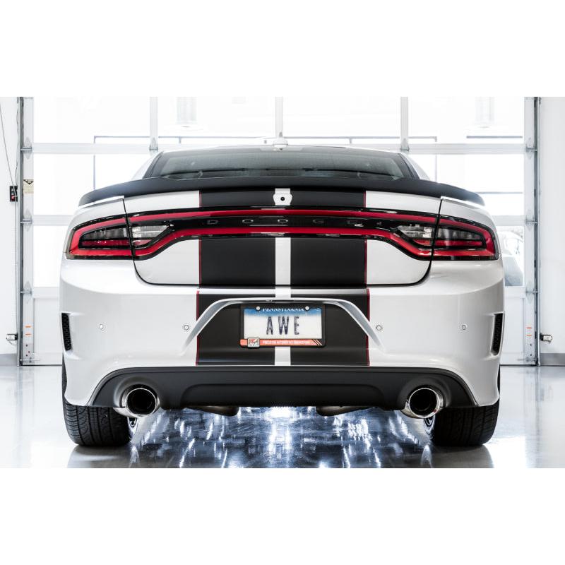 AWE Tuning 2017+ Dodge Charger 5.7L Touring Edition Exhaust - Non-Resonated - Chrome Silver Tips-SR1 Performance
