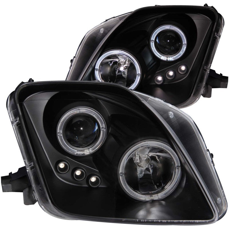 ANZO 1997-2001 Honda Prelude Projector Headlights w/ Halo Black w/ LED-SR1 Performance