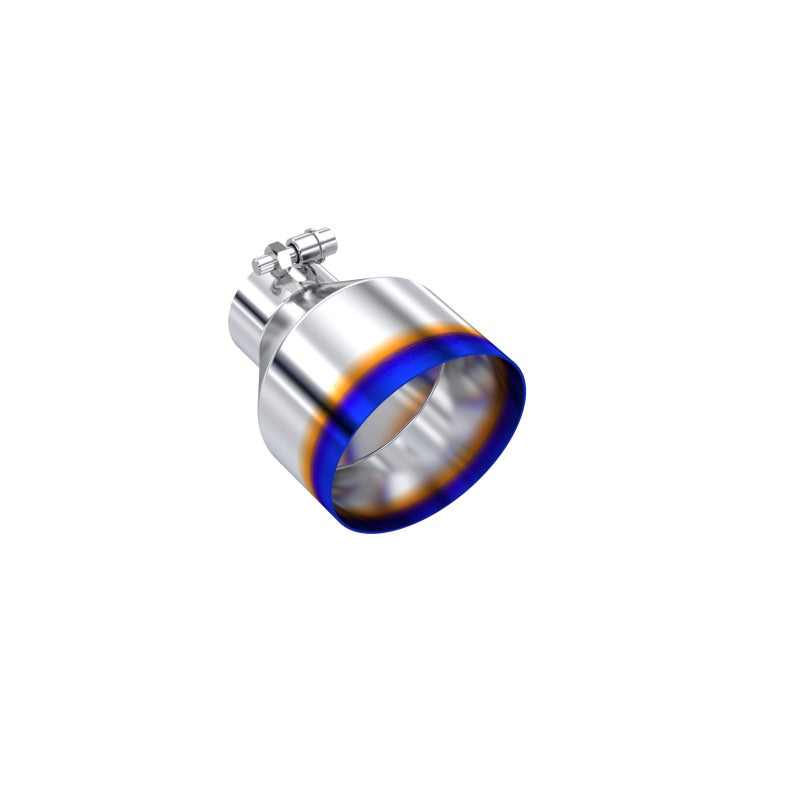 MBRP Univ. T304 Stainless Steel Burnt End Tip 2.5in ID / 5in OD / 6.5in Length Angle Cut Single Wall-SR1 Performance